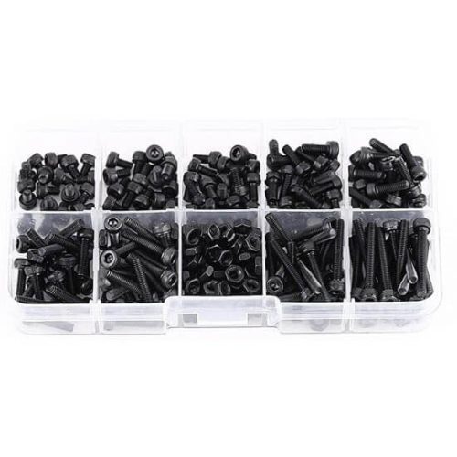 Hengeres fejű belső kulcsnyílású csavar készlet 240 db DIN 912 12.9 DSB fekete M3