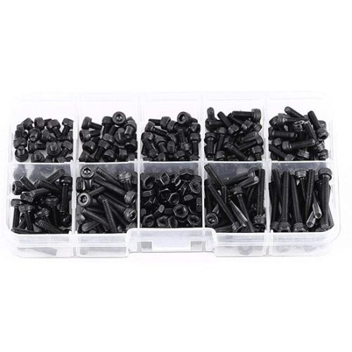 Hengeres fejű belső kulcsnyílású csavar készlet 300 db DIN 912 12.9 DSB fekete M3