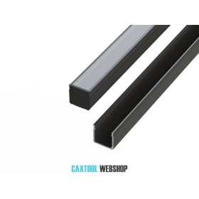   GLALU felületre szerelhető eloxált alumínium LED profil 16x16mm 3000mm fekete