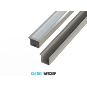   GLALU süllyeszthető eloxált alumínium LED profil 15x16mm 4150mm ezüst