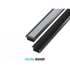   GLALU süllyeszthető eloxált alumínium LED profil 9x16mm 1000mm fekete