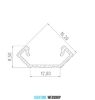 GLALU alumínium LED sarokprofil 8,5x12mm 2020mm natúr