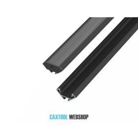   GLALU eloxált alumínium LED sarokprofil 12x12mm 3000mm fekete
