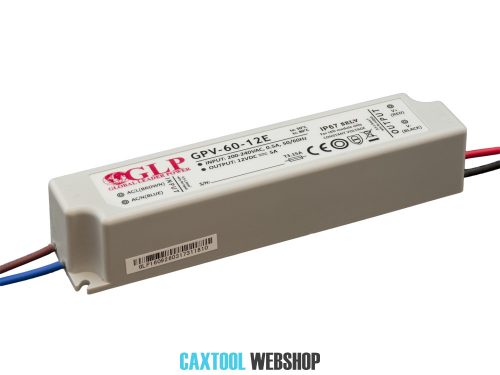 GLP műanyag LED tápegység GPV-60-12E 60W 12V 5A