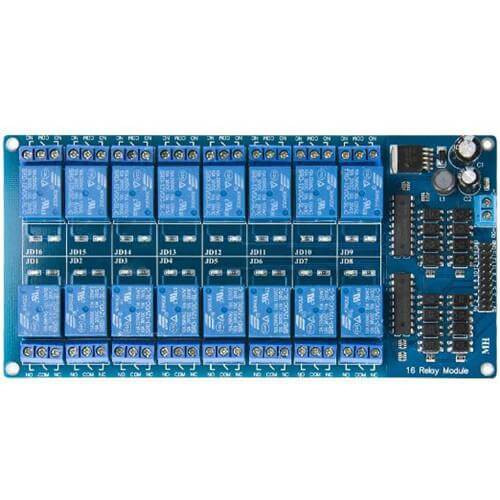 12V 16 csatornás relé modul optocsatolóval LM2576 tápegység