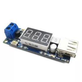   DC 4.5-40V - 5V 2A USB DC-DC Step-down Buck konverter kijelzővel