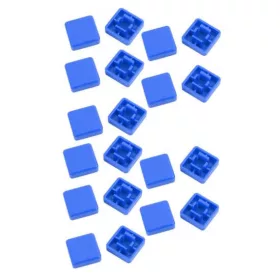 Szögletes kupak nyomógombhoz kék 12x12x7.3mm