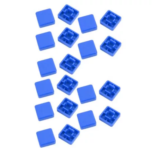 Szögletes kupak nyomógombhoz kék 12x12x7.3mm