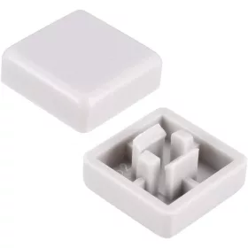 Szögletes kupak nyomógombhoz fehér 12x12x7.3mm