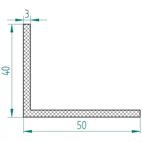 EPDM élvédő profil "L" 50x40x3 mm fekete