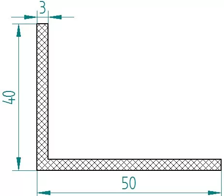 EPDM élvédő profil "L" 50x40x3 mm fekete