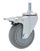 Ipari kerék forgó, fékkel, menetes csapszeggel 100x32 mm, 300 kg/4 kerék, M12, Zinc plated