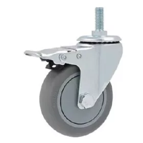   Ipari kerék forgó, fékkel, menetes csapszeggel 100x32 mm, 300 kg/4 kerék, M12, Zinc plated