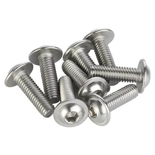 Félgömbfejű belső kulcsnyílású csavar peremmel DIN 7380-FL A2 M6x40