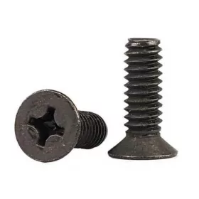   Süllyesztett fejű phillips kereszthornyos csavar DIN 965 4.8 DSB fekete M4x12