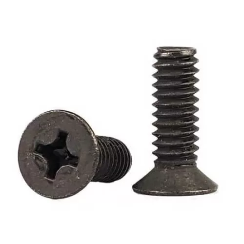 Süllyesztett fejű phillips kereszthornyos csavar DIN 965 4.8 DSB fekete M4x12