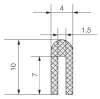 EPDM élvédő profil 1413 10 x 1,5mm U profil