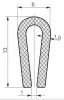 EPDM élvédő profil 1417 11,5 x 1,5mm U profil
