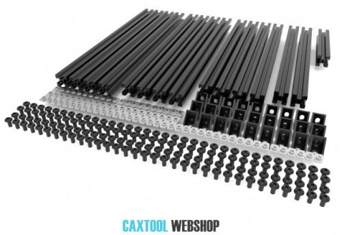 Hypercube 3D nyomtató alumínium váz készlet (fekete)